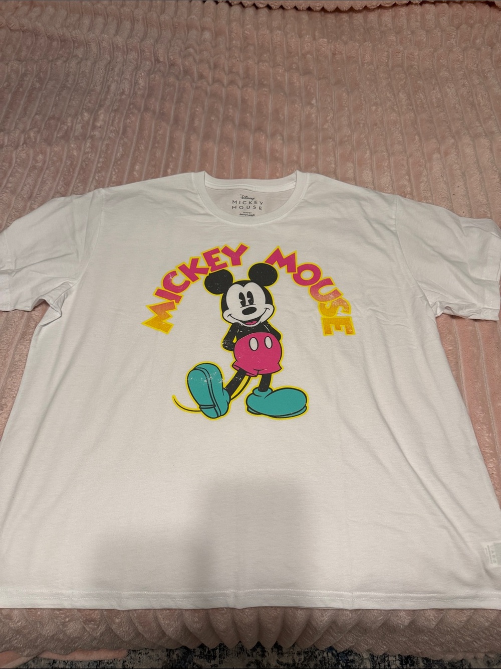Disney White Tee with Bright Mickey Graphic-NWT